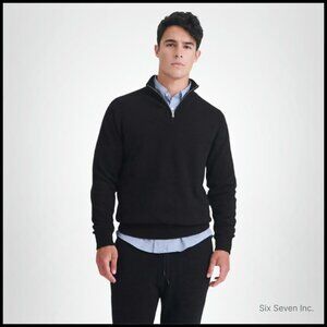 Cashmere Quarter Zip Pullover Classic Fit Minimal Chic Mens Sweater